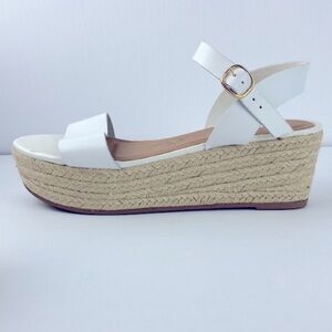 Steve Madden White Espadrille Platform Sandals